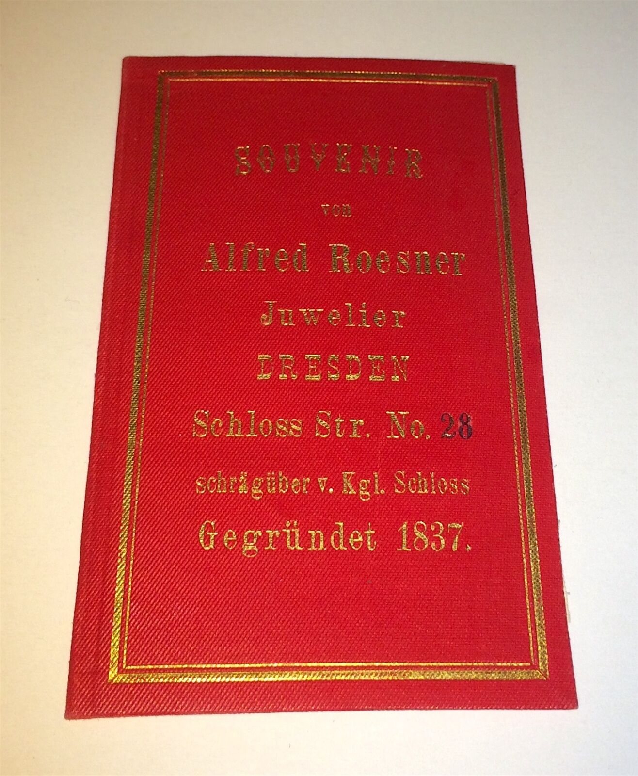 Rare Antique Souvenir Alfred Roesner German Victorian Jeweler Advertising Book