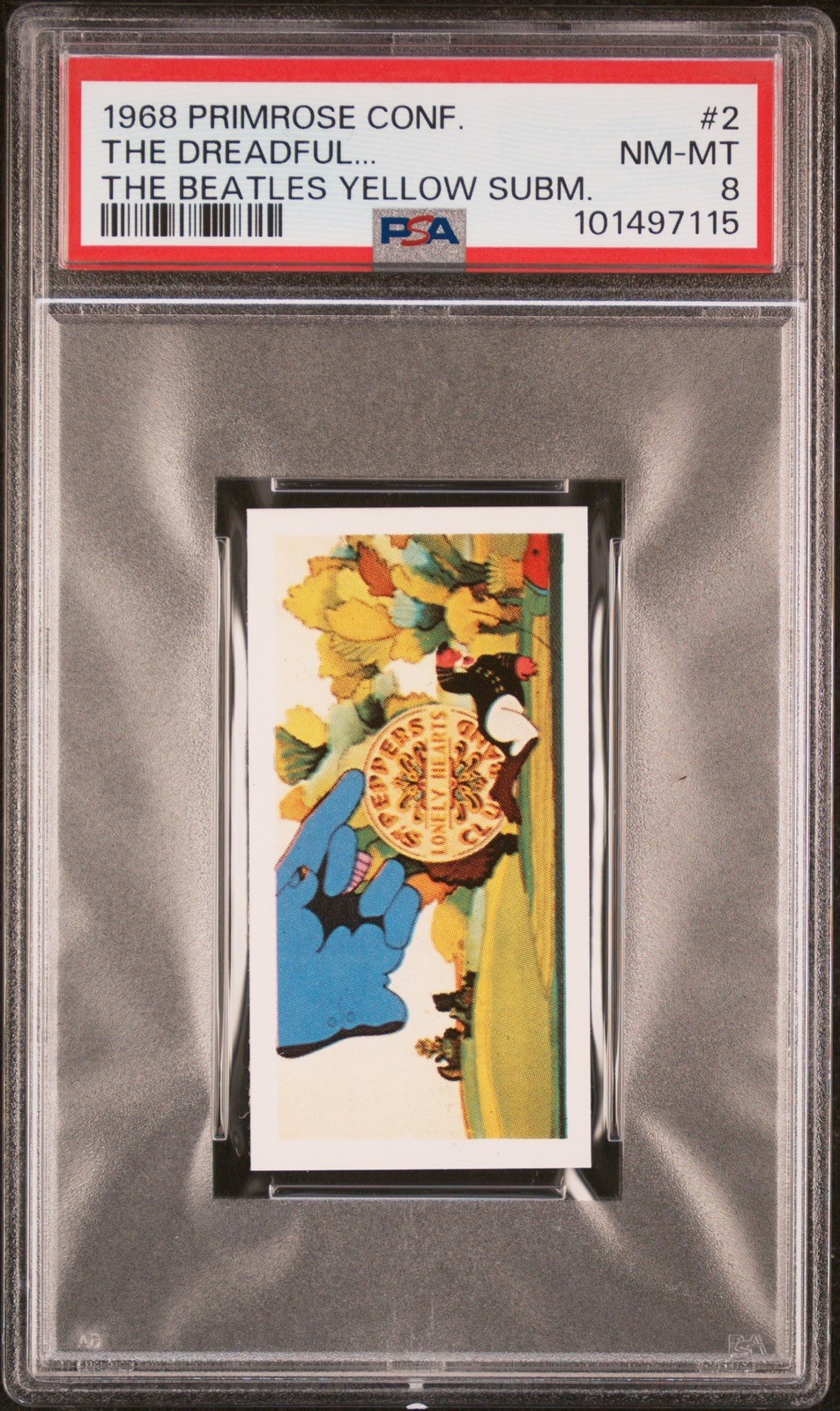 1968 Primrose Confectionery Yellow Submarine The Beatles #2 – PSA 8 (NM-MT)