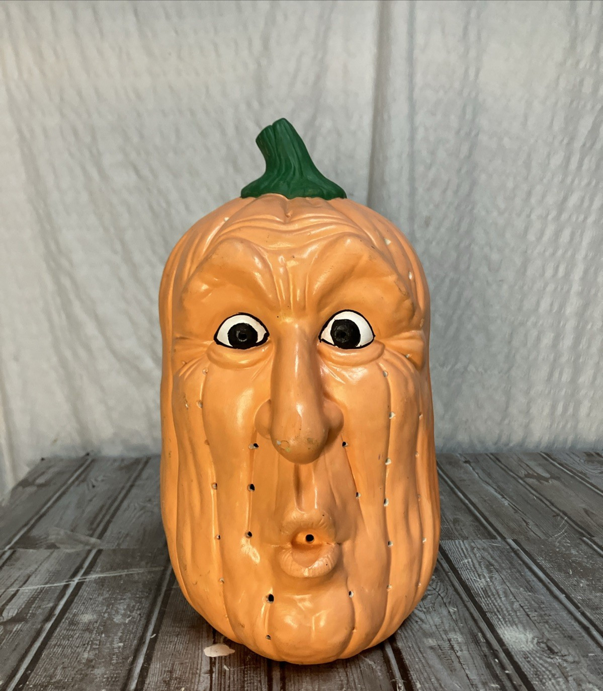 VTG 1980’s 12” Scioto Ceramic Halloween Pumpkin Jack O Lantern Candle Cover Mold