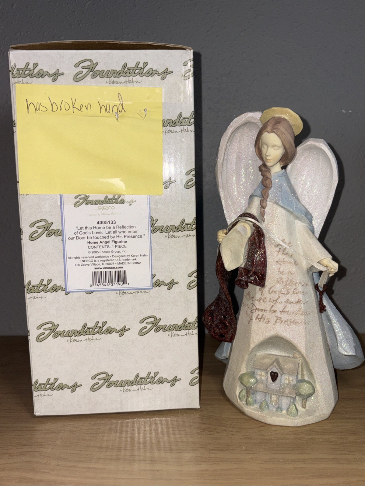 Enesco Foundations “Let This Home Be…” Angel Figurine Sparkle Karen Hahn 2005