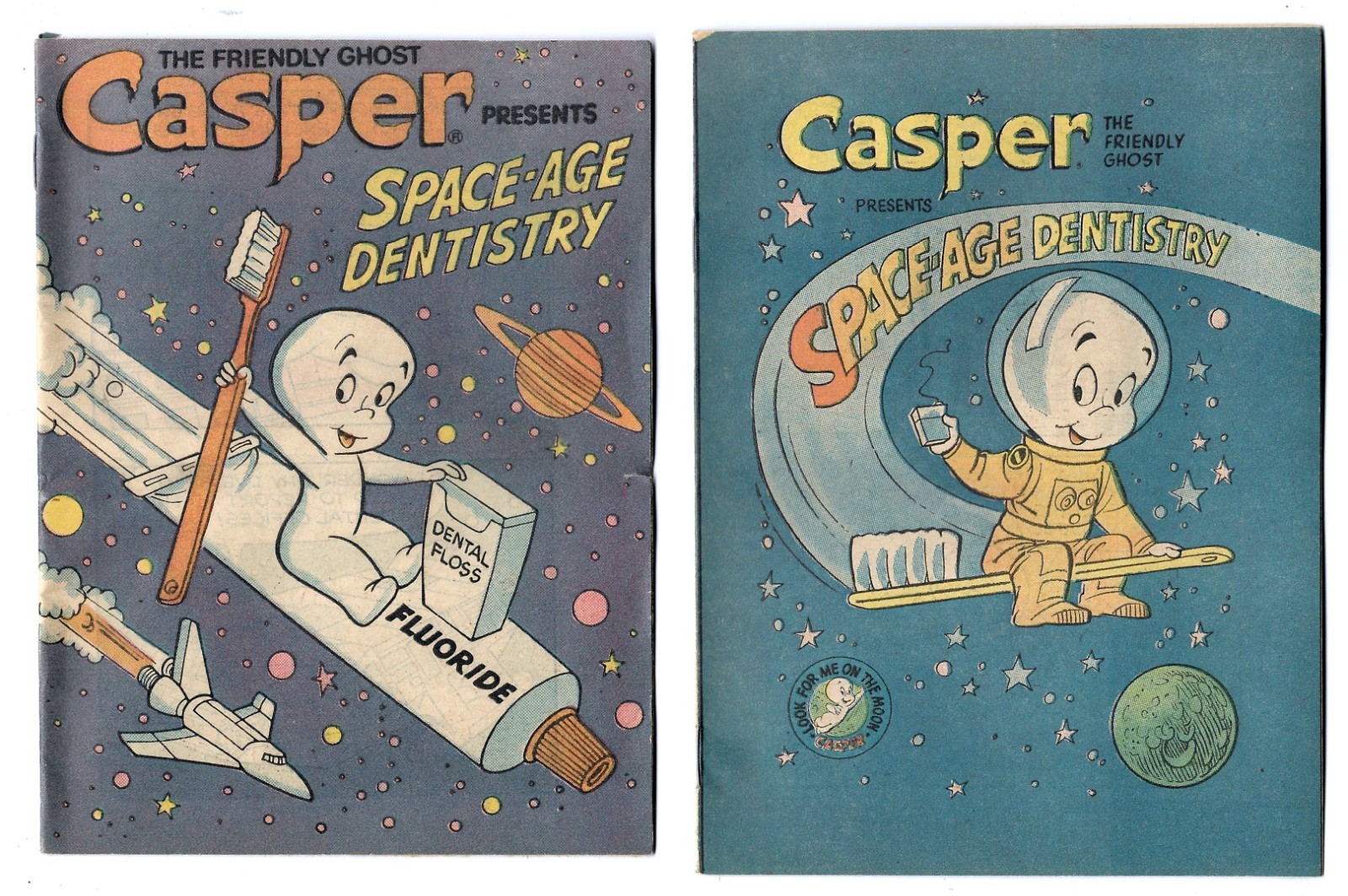 set of 2 CASPER Presents Space Age Dentistry in NM+ condition Harvey promo comic