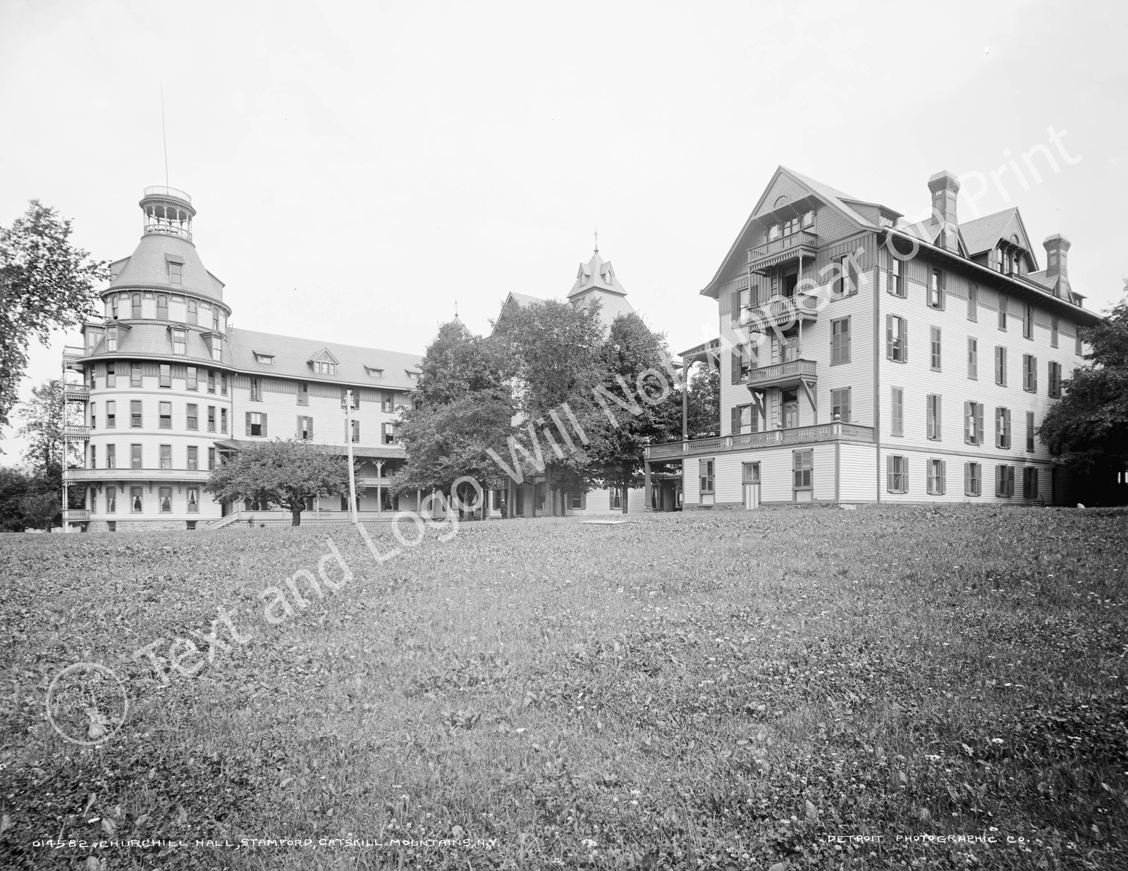 1902 Churchill Hall, Stamford, New York Vintage Old Photo 8.5\
