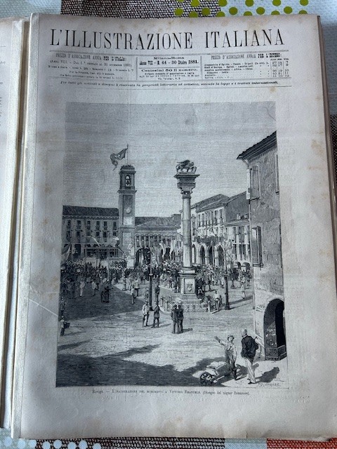 L\'Illustrazione Italiana 44 1881 ENGRAVINGS Bologna Rovigo Carrara Milan Venice