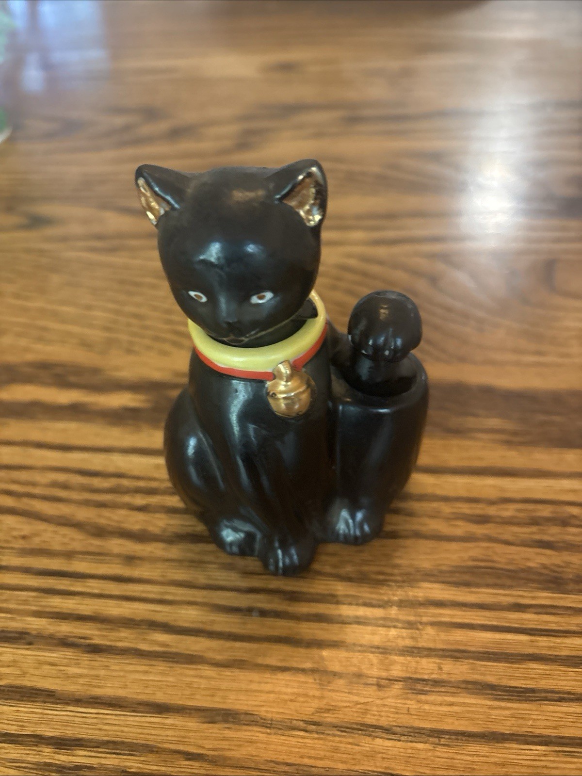 Vintage Nodder Nodding Mama Black Cat and Kitten Salt & Pepper Shakers S&P Japan