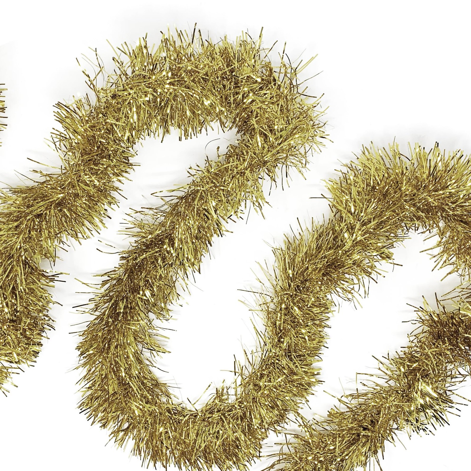 Allgala Tinsel Garland 50ft Champagne Metallic Foil Holiday Tree Decor Home