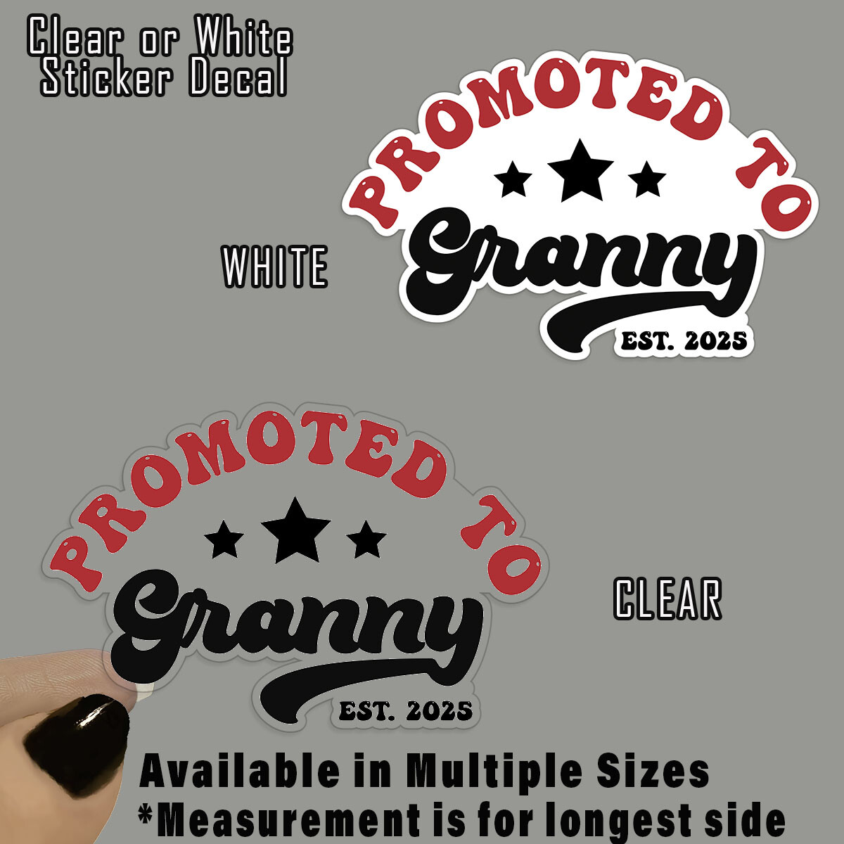 Promoted To Granny  Pregnancy Announcement Decal Sticker