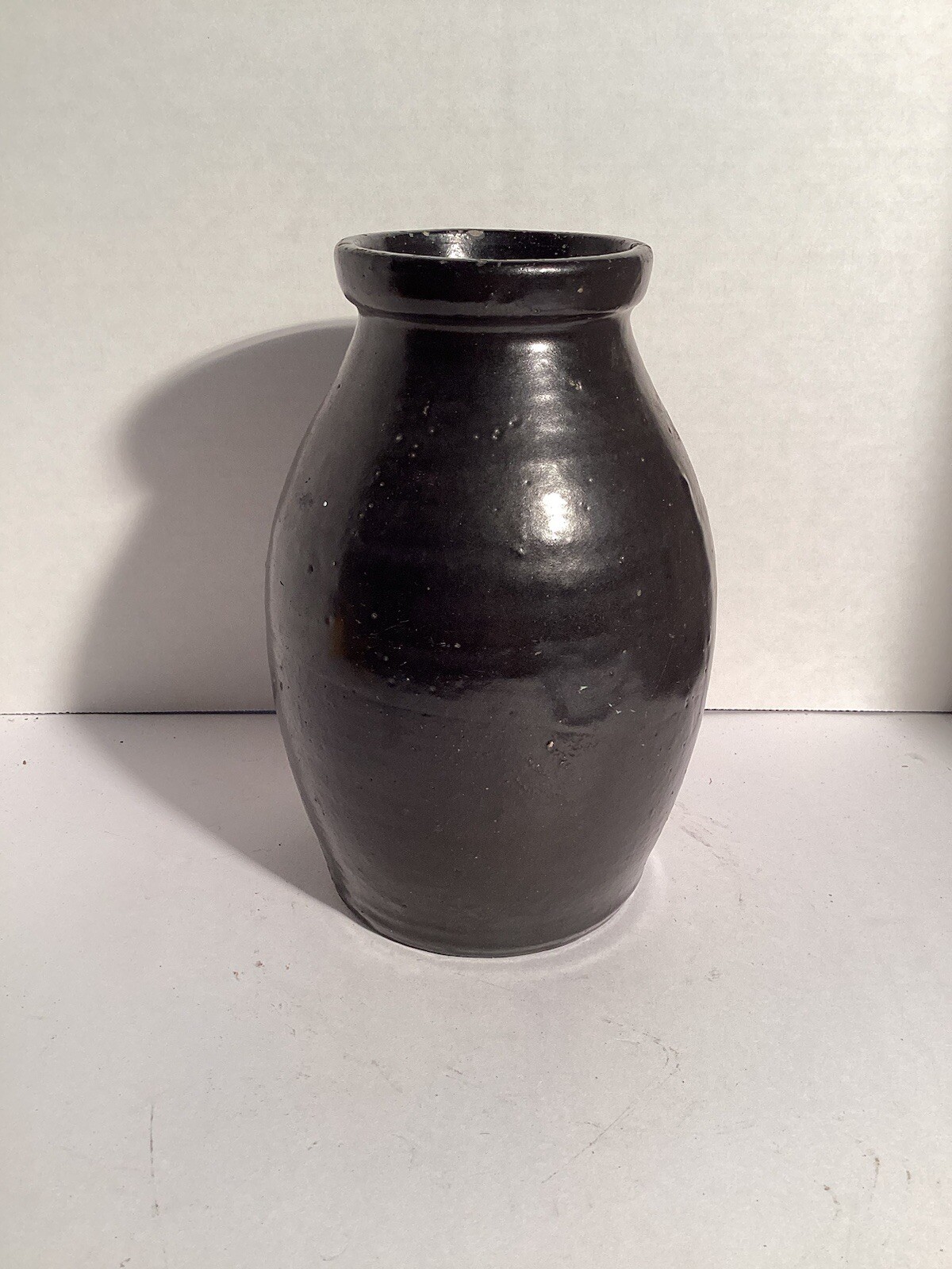Black Clay Pottery Glazed Vase Hand Thrown Trending Home Decor
