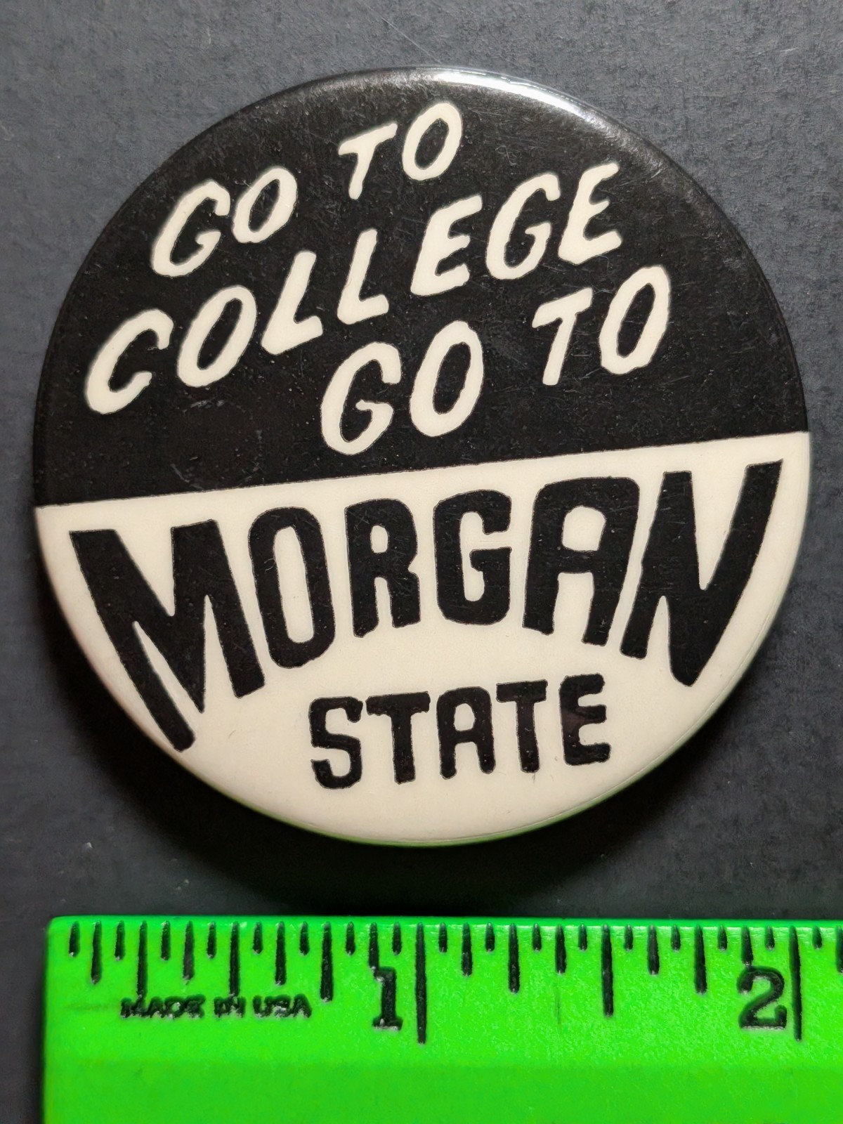 Vintage Morgan State Go to College Pinback Pin