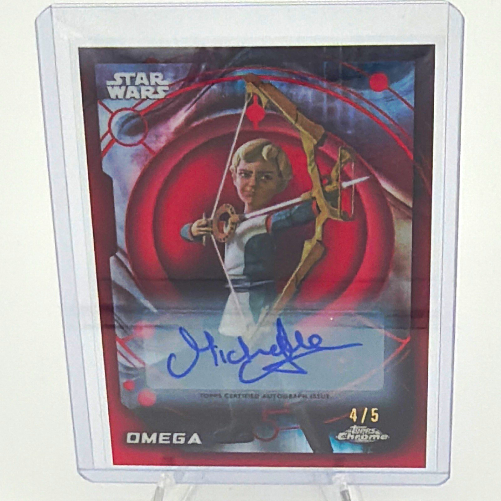 2026 Topps Chrome Star Wars Omega #158 Michelle Ang Auto 4/5