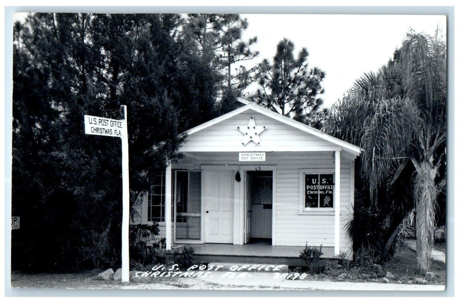 c1940's US Post Office Christmas Florida FL RPPC Photo Unposted Vintage Postcard c1940's US Post Office Christmas Florida FL RPPC Photo Unposted Vintage Postcard