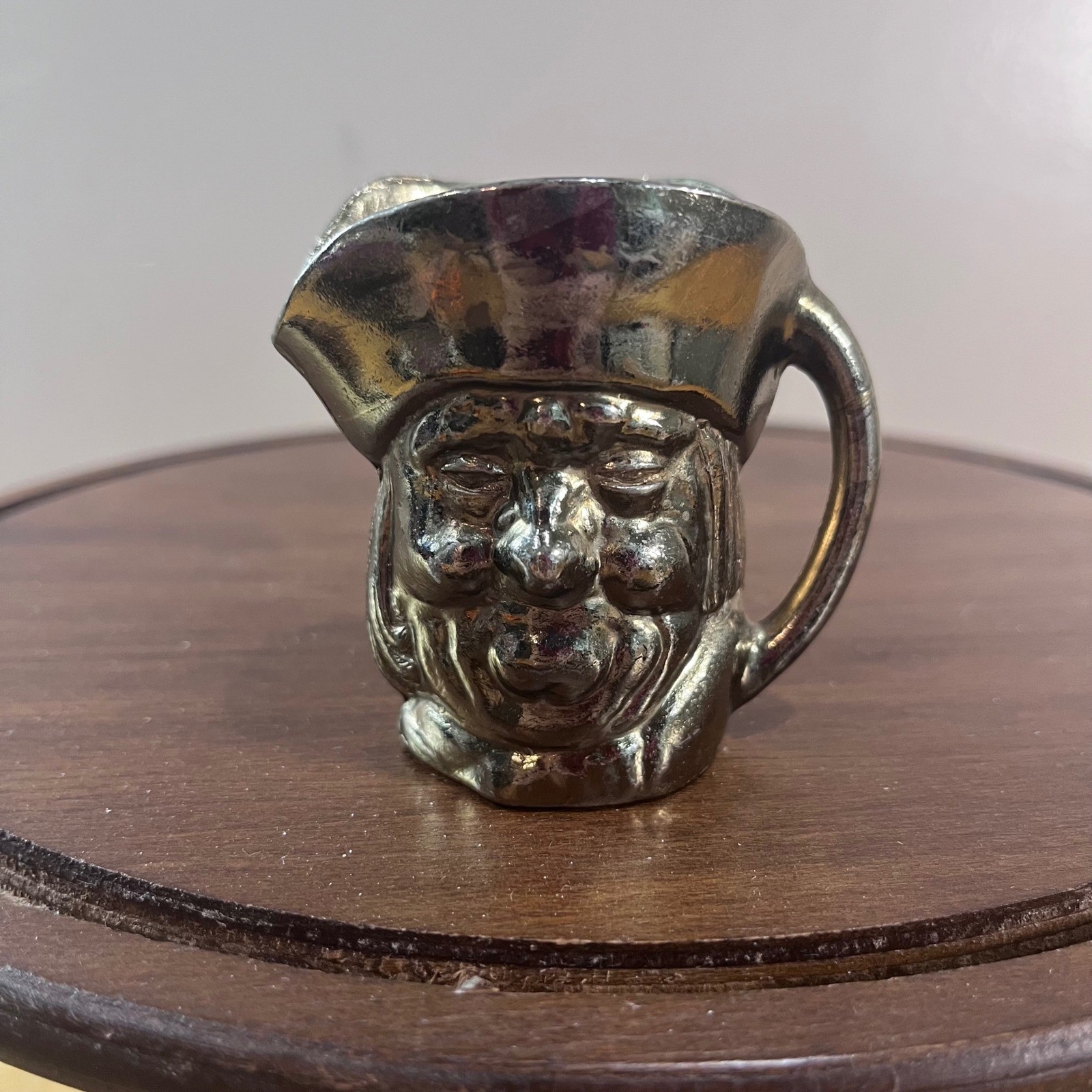 Vtg Brass Metal Toby Character Jug Miniature Pitcher Made in England