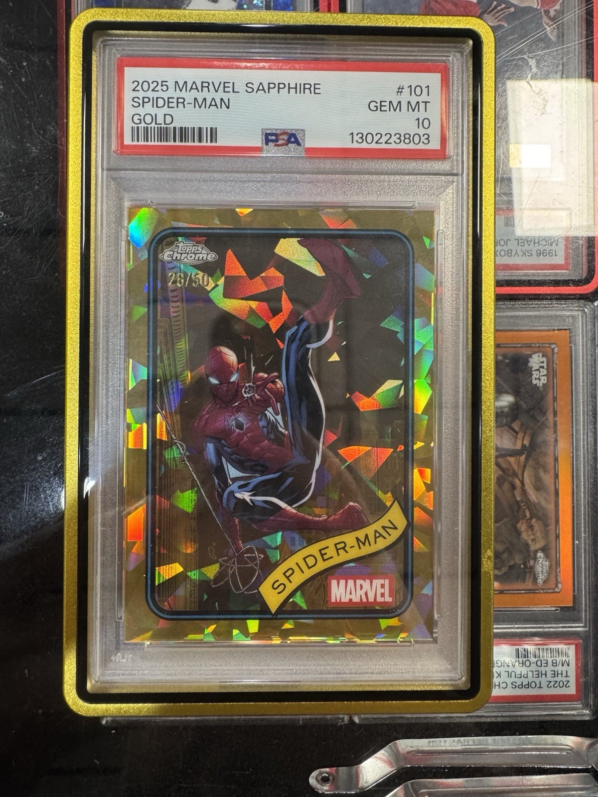 2025 Topps Marvel Sapphire Spider-Man #101 Gold /50 PSA 10 /50