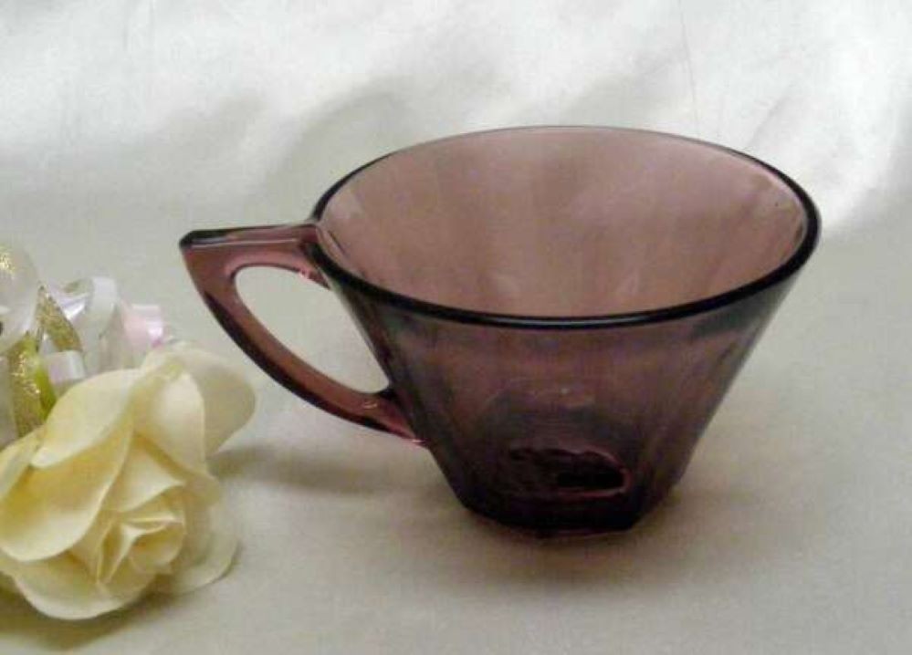 2012 Vintage Hazelware Amethyst Purple Moroccan Glass Teacup