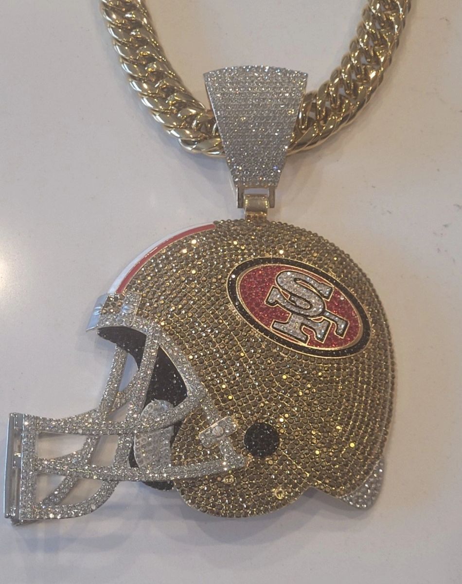 49ers Bling Helmet Medallion with chain