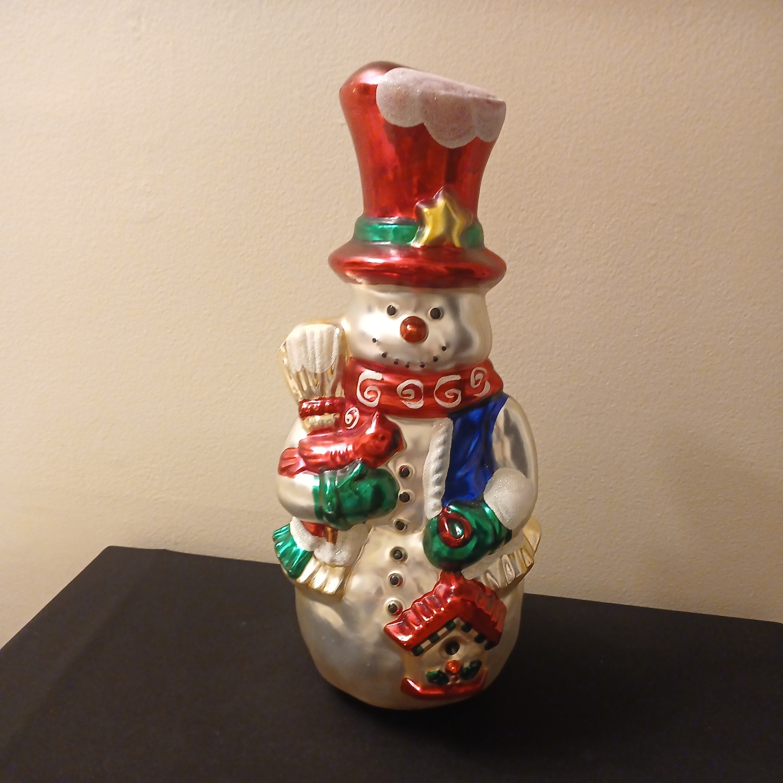 Vtg Christopher Radko Snowman Large Blown Centerpiece Tabletop 12