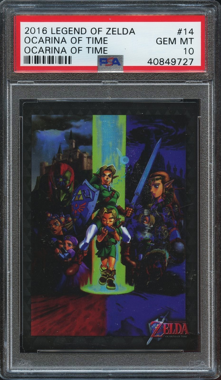 2016 ENTERPLAY LEGEND OF ZELDA #14 OCARINA OF TIME SILVER FOIL PSA 10 (POP 12)