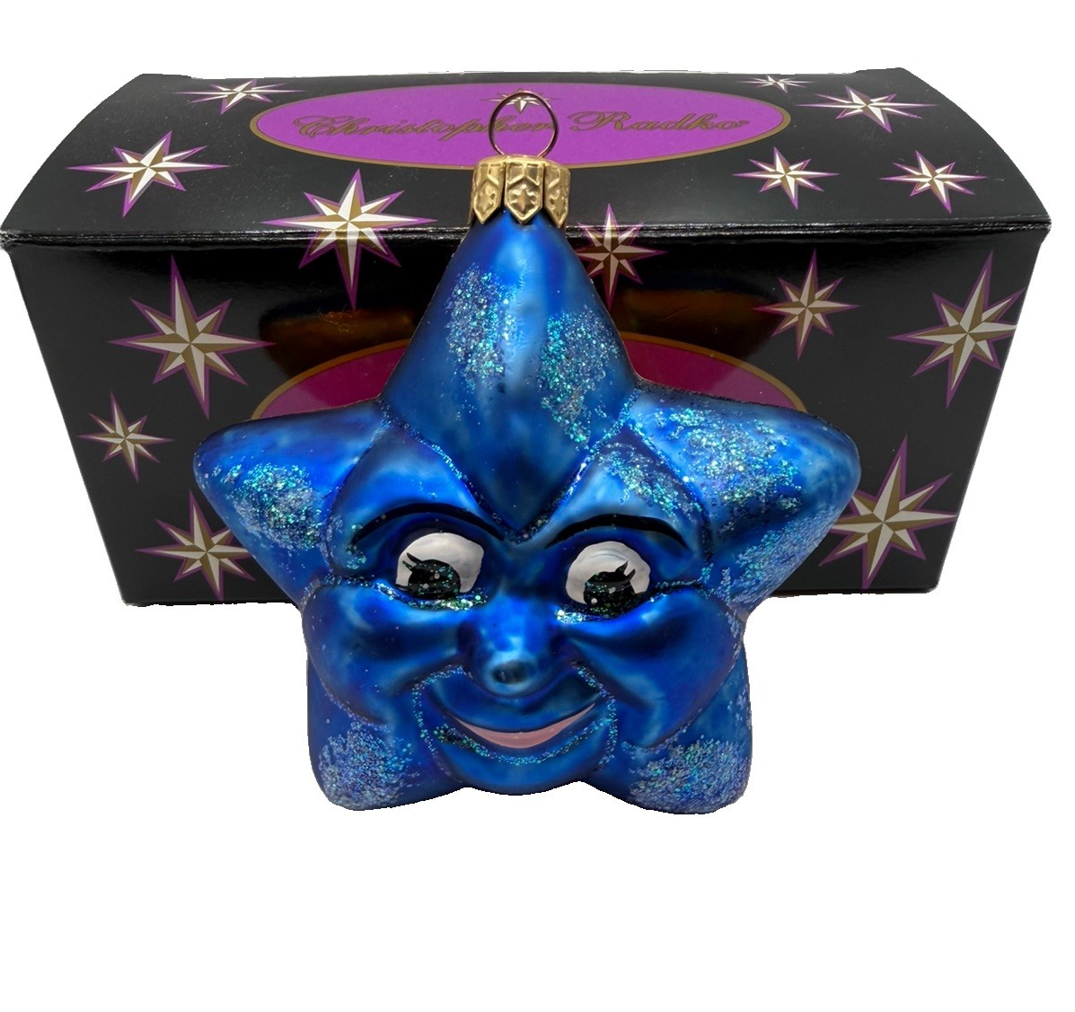 Christopher Radko Sun and Moon two faced star ornament Vintage