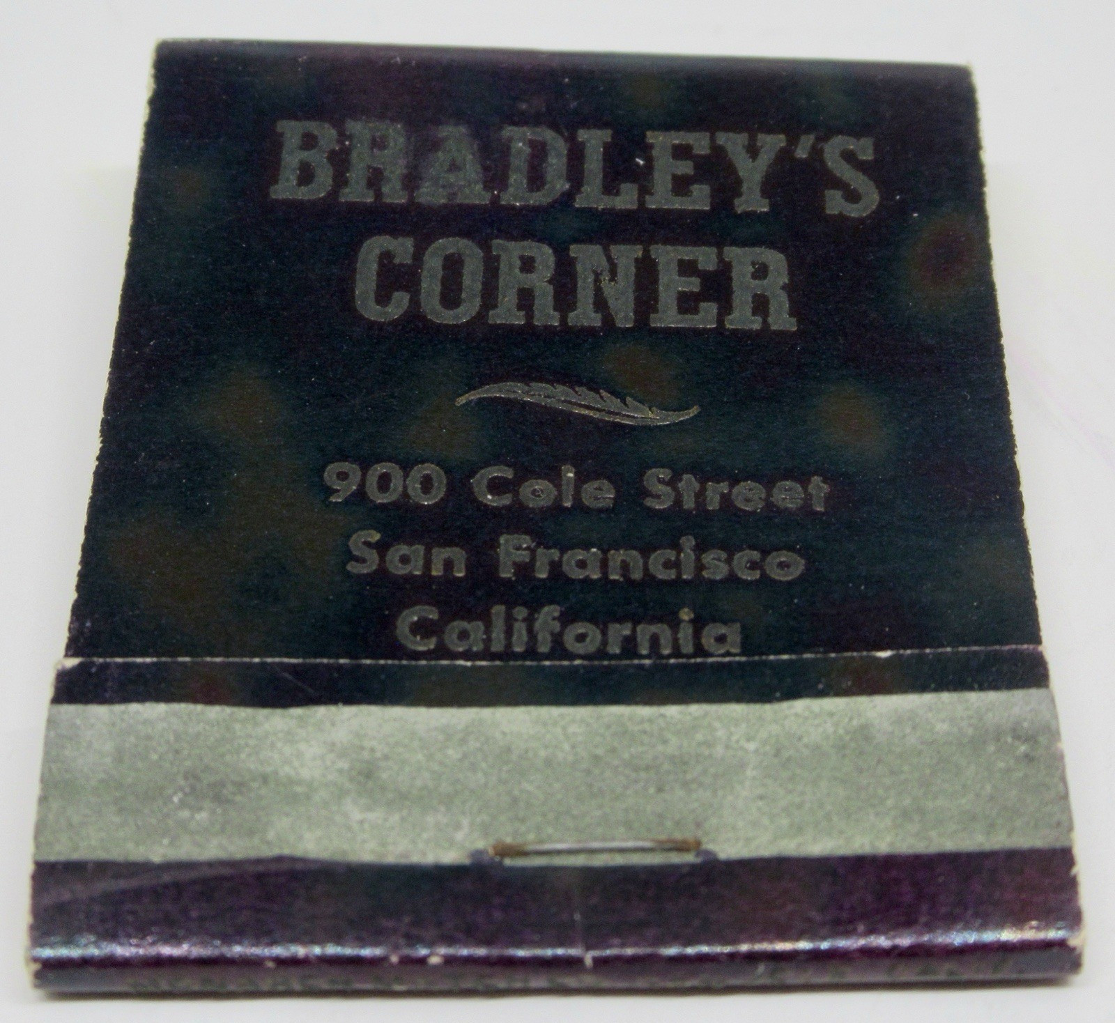 Bradley\'s Corner Gay Bar San Francisco California 900 Cole Street Matchbook