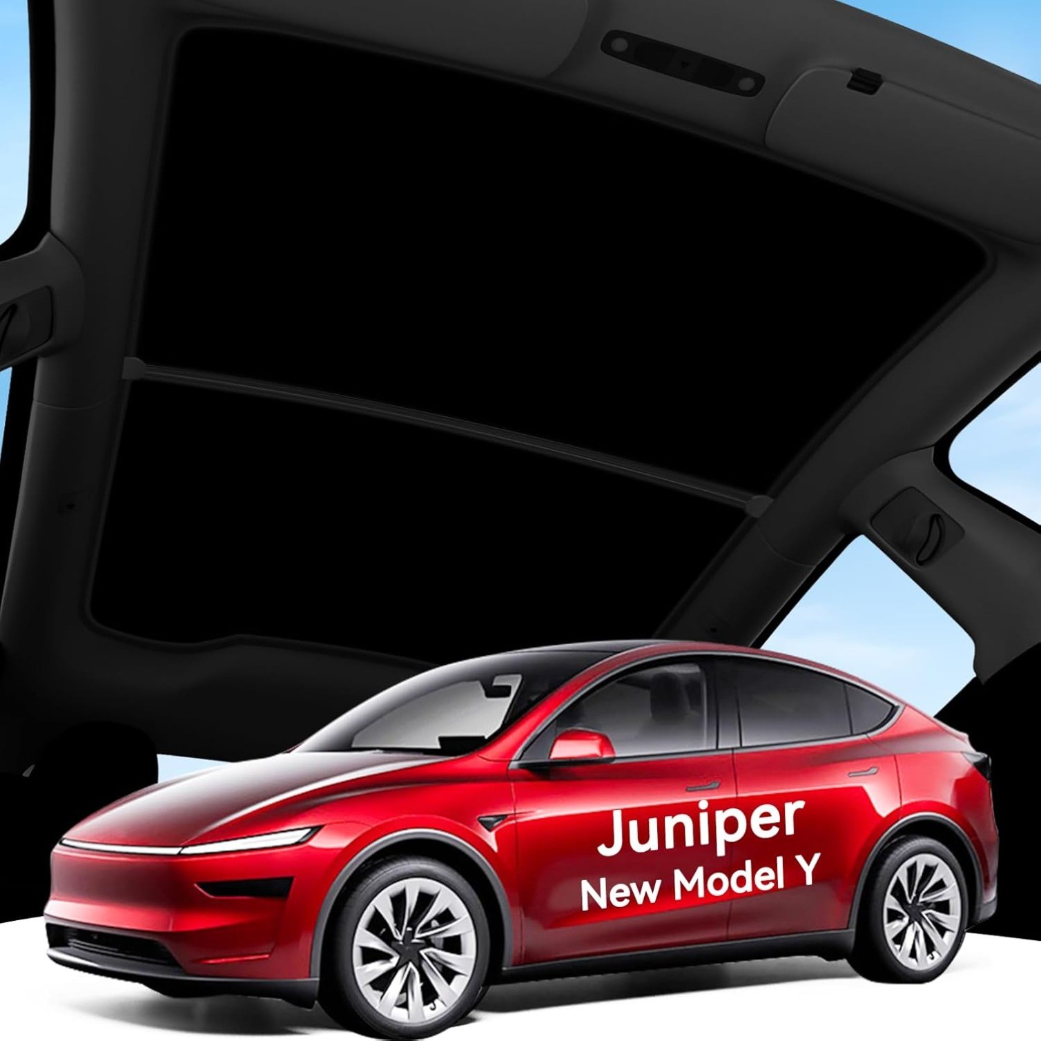 2PCS 2026 Upgrade Sunshade Roof for Tesla Model Y Juniper, [UPF 50+ & No-Sag]