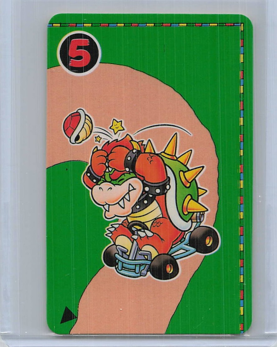 Vintage Super Mario Kart Bowser 5 Menko Card Nintendo Japanese Trading Card