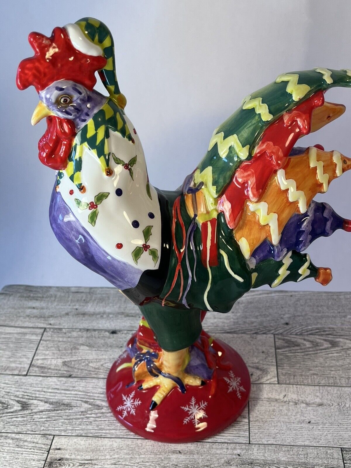 Poultry In Motion Egg Nog Rooster ￼RARE CONDITION Christmas Santa Collection