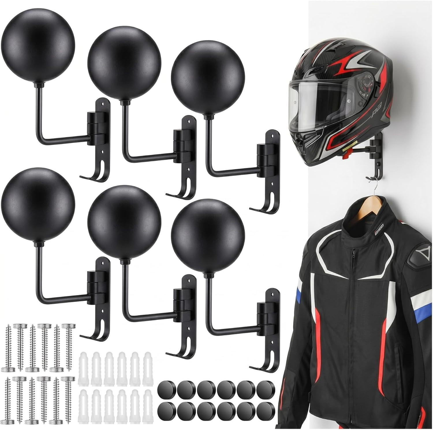 Motorcycle Helmet Holder Wall Mount, Metal Helmet Hanger