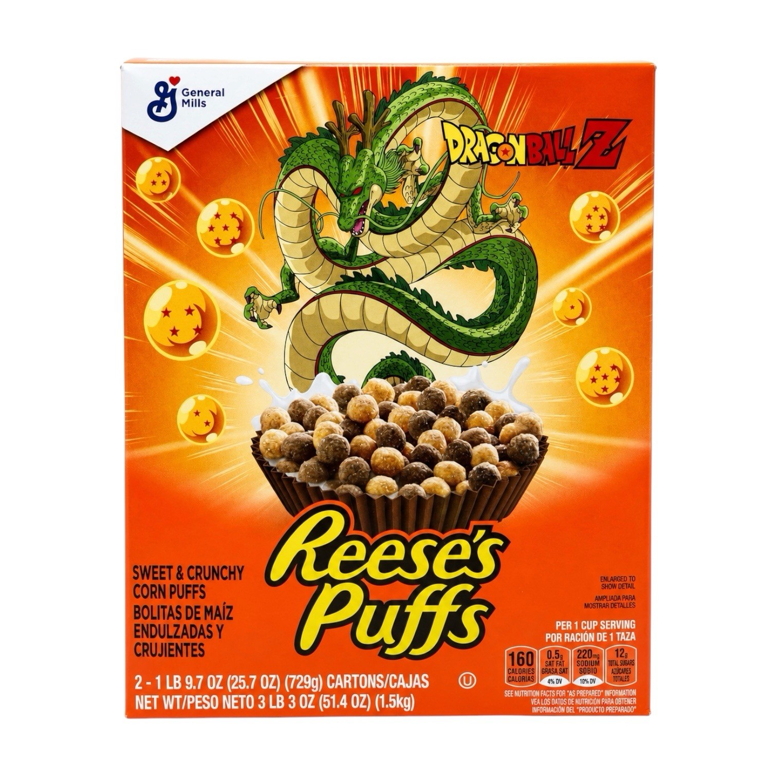 RARE Dragon Ball Z Shenron Reese’s Puffs Factory Sealed Cereal Box