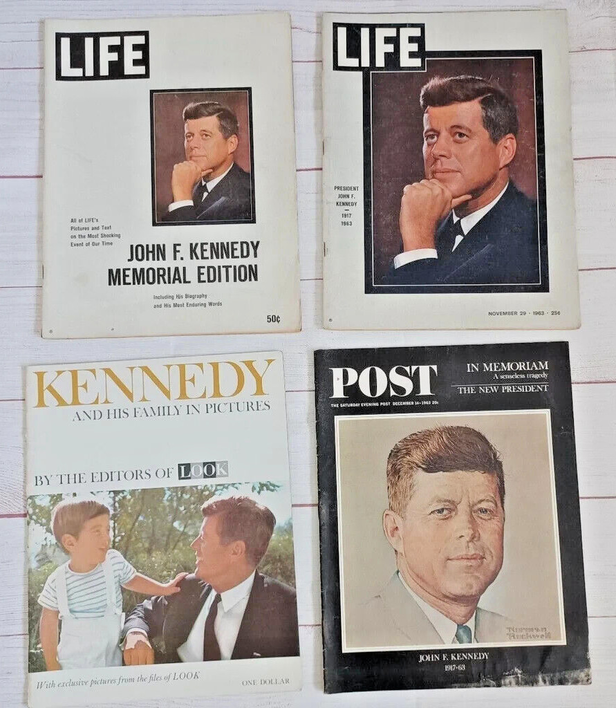 Lot 4 Vintage JFK Kennedy Assassination Magazines Life & Post Mags Oswald 1960\'s