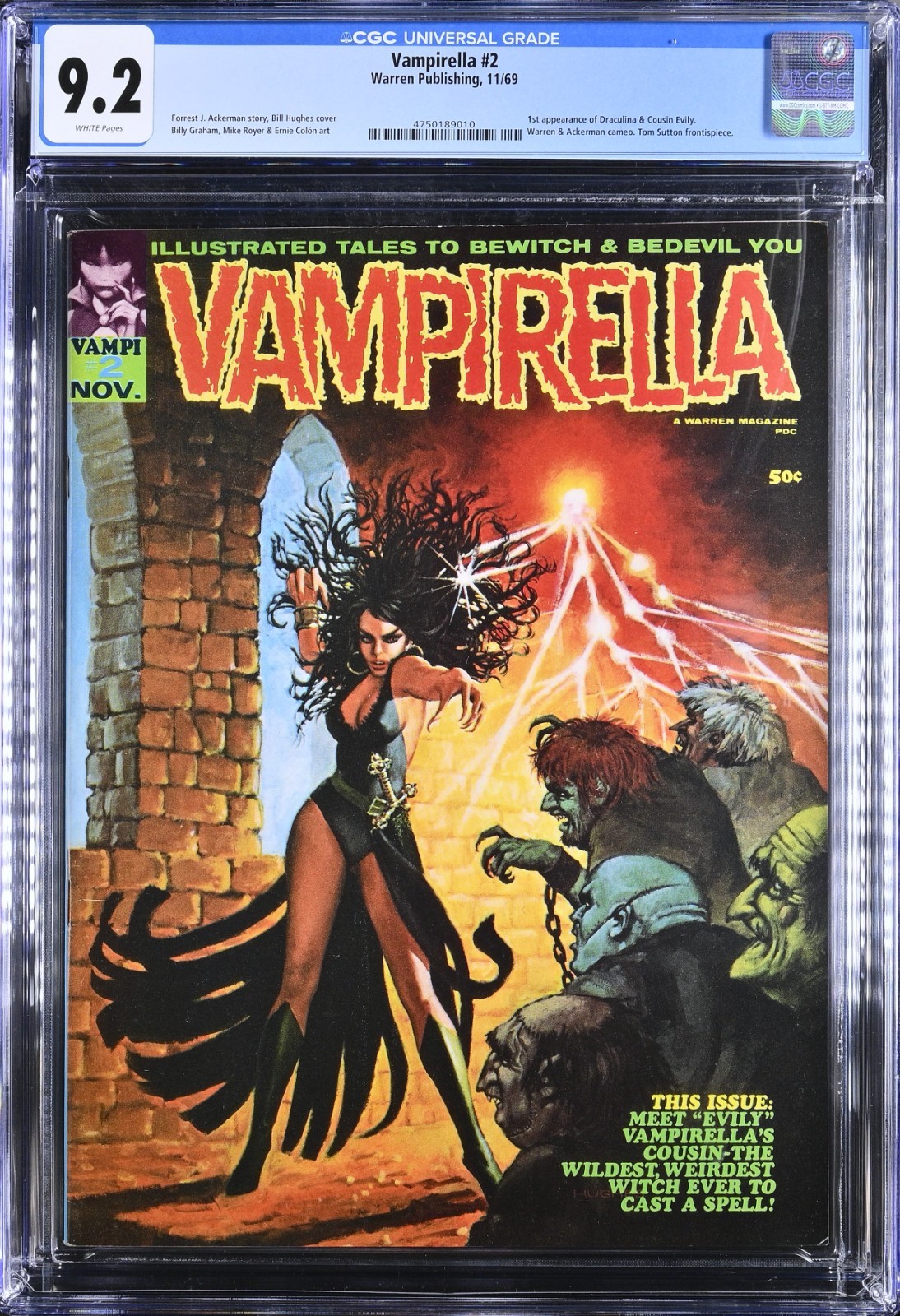 Vampirella #2 (Warren Publishing November 1969) WHITE PAGES, CGC 9.2