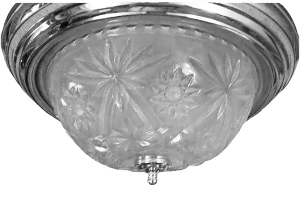 Anchor Hocking STAR OF DAVID Frosted Ceiling Light Cover / RARE FIND OF EAPC