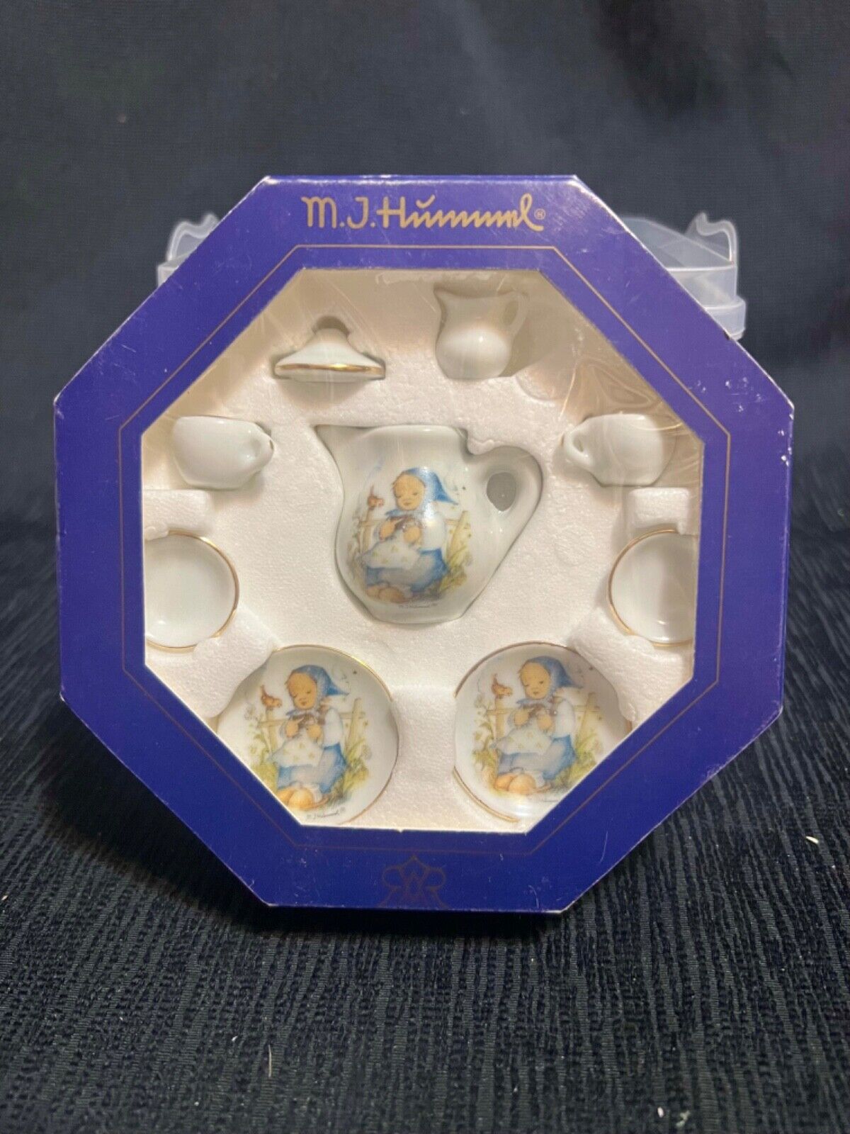Hummel Miniature Tea Party Set Porcelain Handpainted in Box