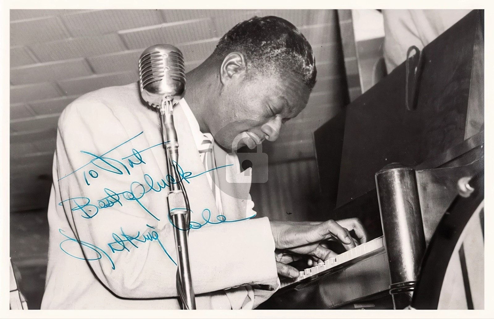 Nat King Cole Signed Autograph Photo Postcard COPY Nat King Cole Signed Autograph Photo Postcard COPY
