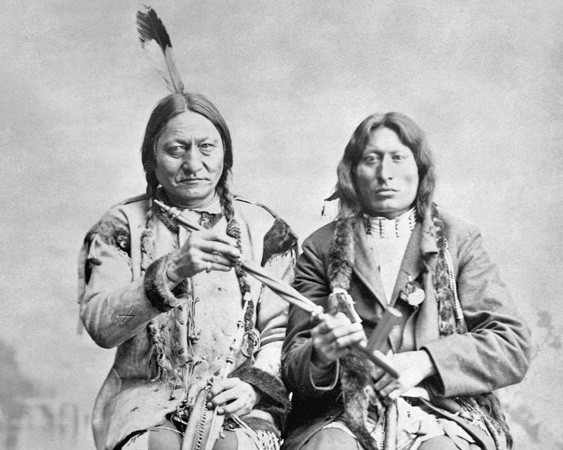 CHIEF SITTING BULL and ONE BULL Glossy 8x10 Photo Native American Indian Print