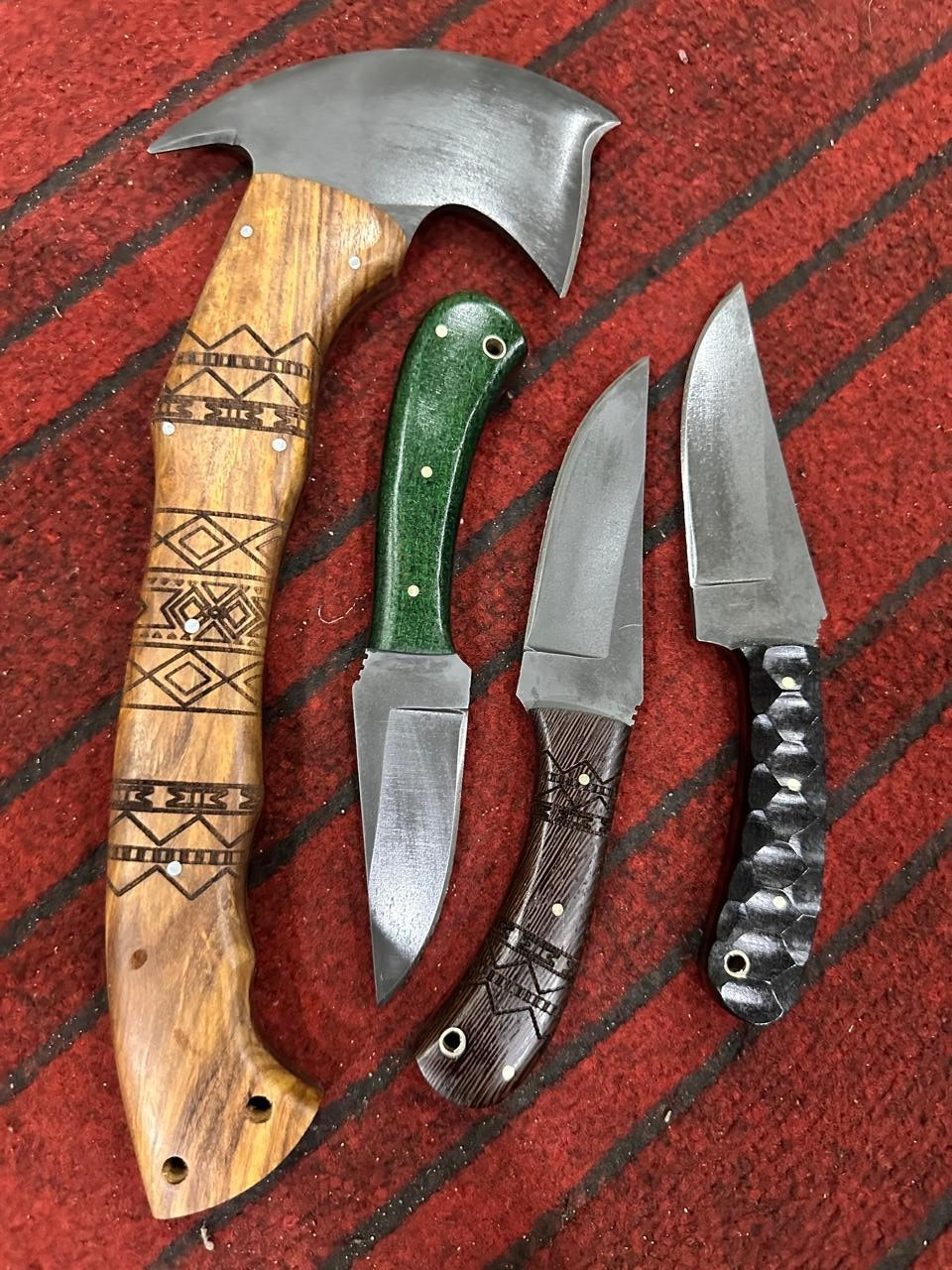 Lot of 4 Handmade Compatible With Winkler Knives Tomahawk Axe Knife Carbon Steel