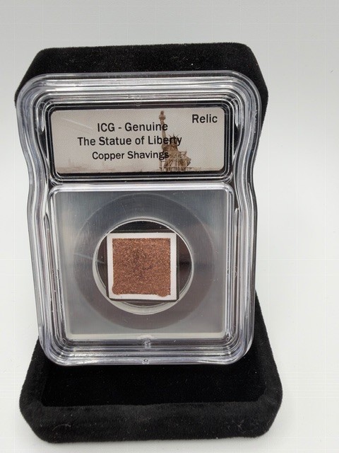 REAL Statue of Liberty Copper Shavings ICG Encapsulated Genuine Relic American REAL Statue of Liberty Copper Shavings ICG Encapsulated Genuine Relic American