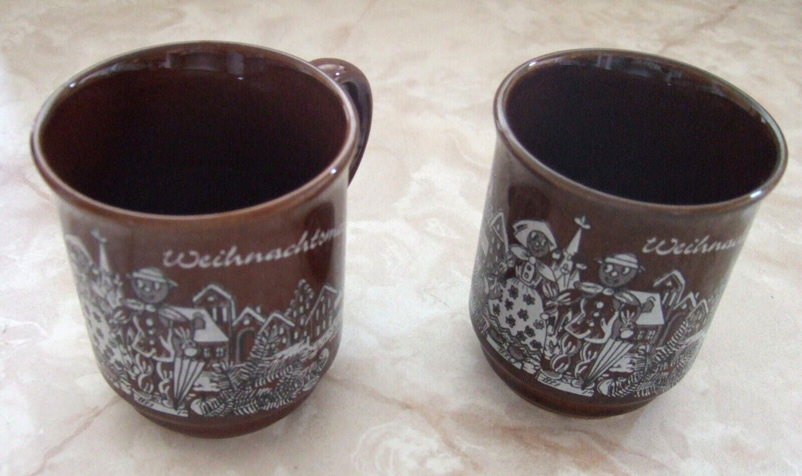 RARE PAIR Heidelberger Weihnachtsmarket Mug Hossinger Schierling Germany #D84069