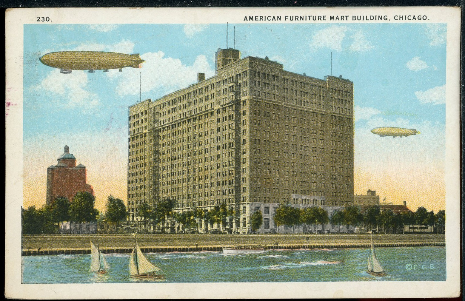 1925 American Furniture Mart Chicago Illinois Zeppelins Vintage Postcard A1796 1925 American Furniture Mart Chicago Illinois Zeppelins Vintage Postcard A1796