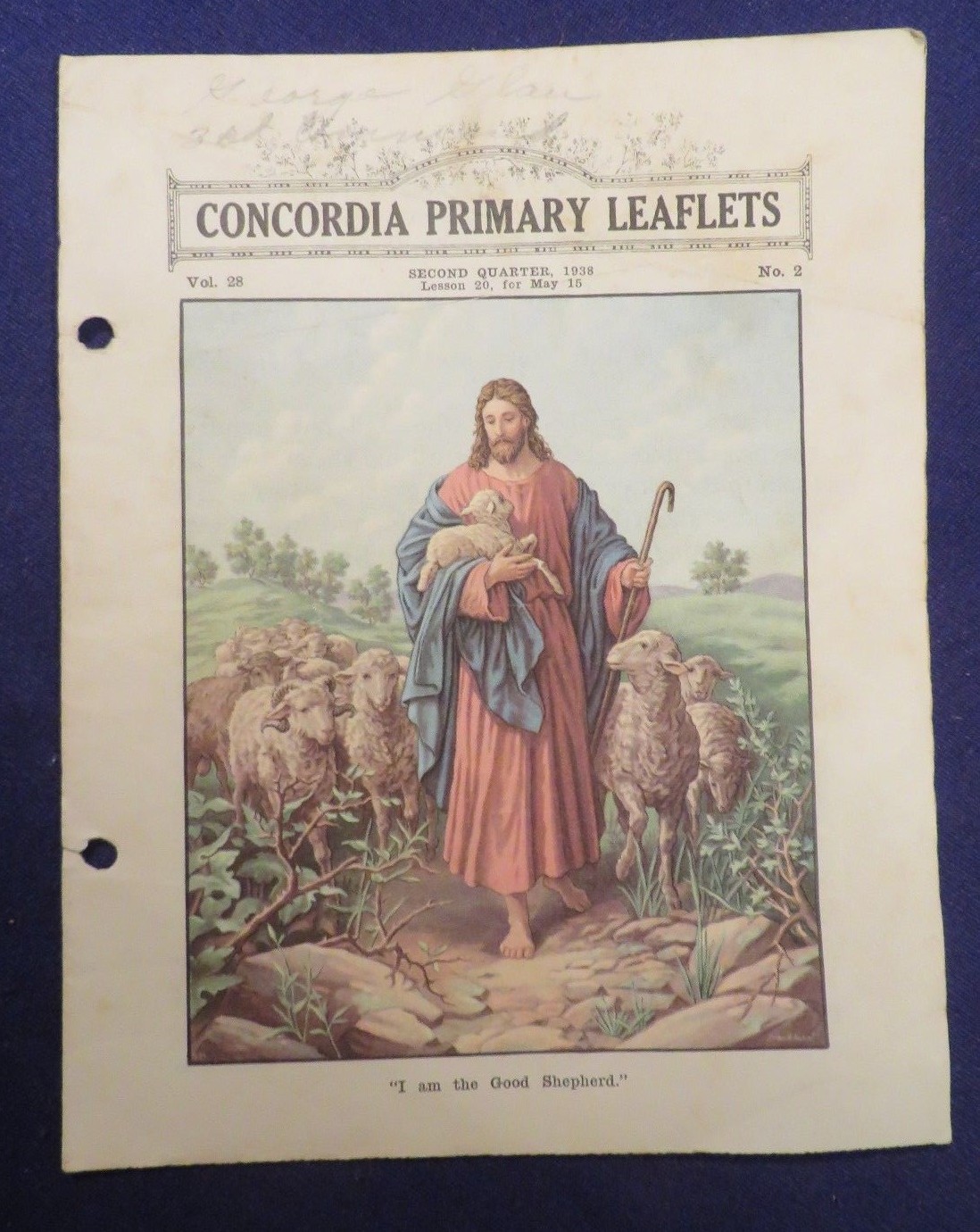 1938 CONCORDIA PRIMARY LEAFLETS Vol 28 No 2 Lesson 20 CONCORDIA PUBLISHING HOUSE