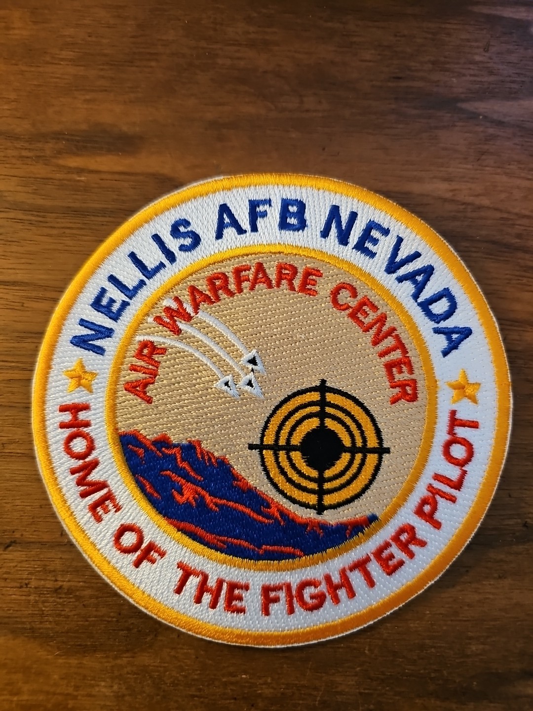 USAF BASE PATCH, NELLIS AFB, NEVADA, HOME OF THE FIGHTER PILOT, AWC USAF BASE PATCH, NELLIS AFB, NEVADA, HOME OF THE FIGHTER PILOT, AWC