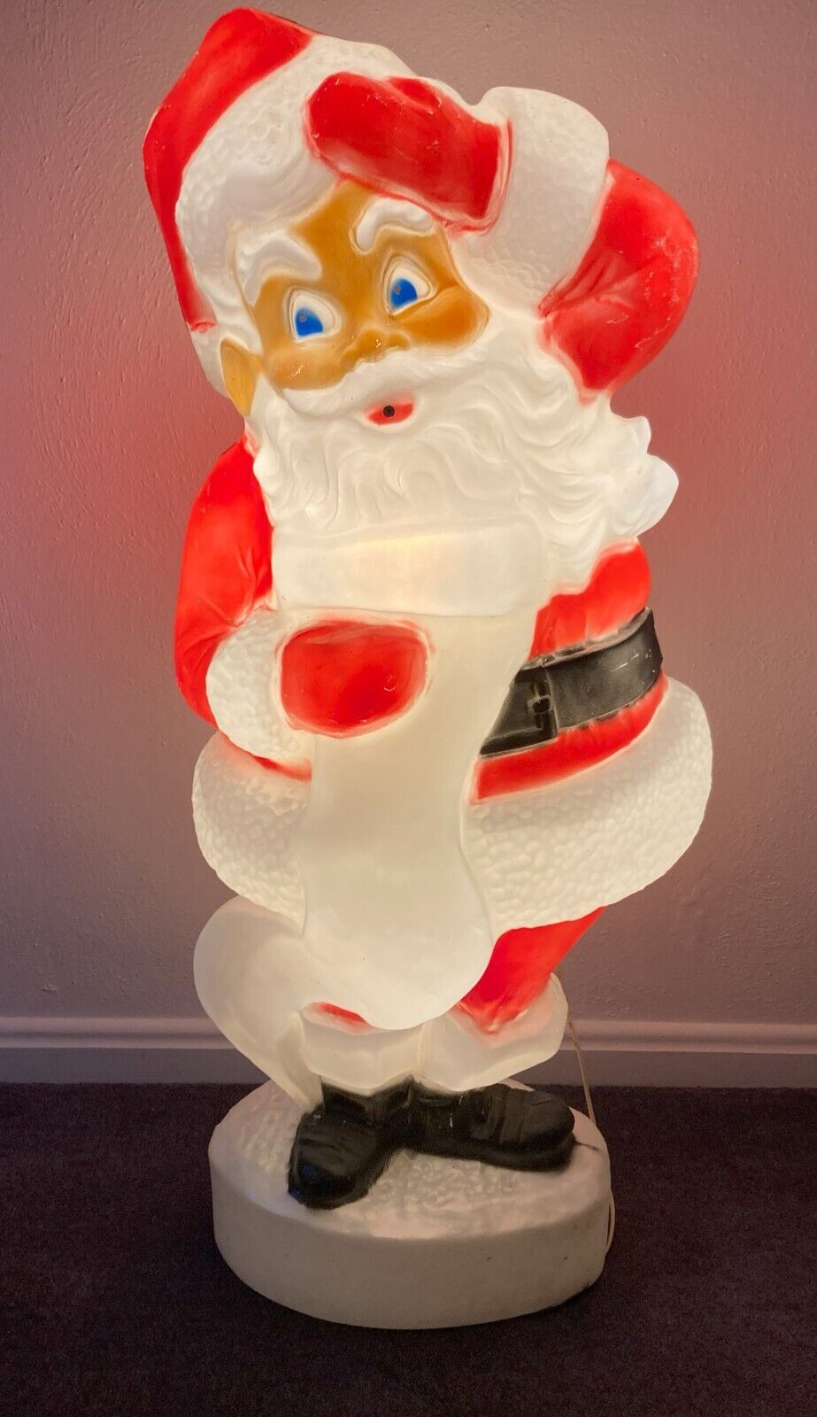 Vintage Union Santa Clause 44” Light Up Christmas Blow Mold