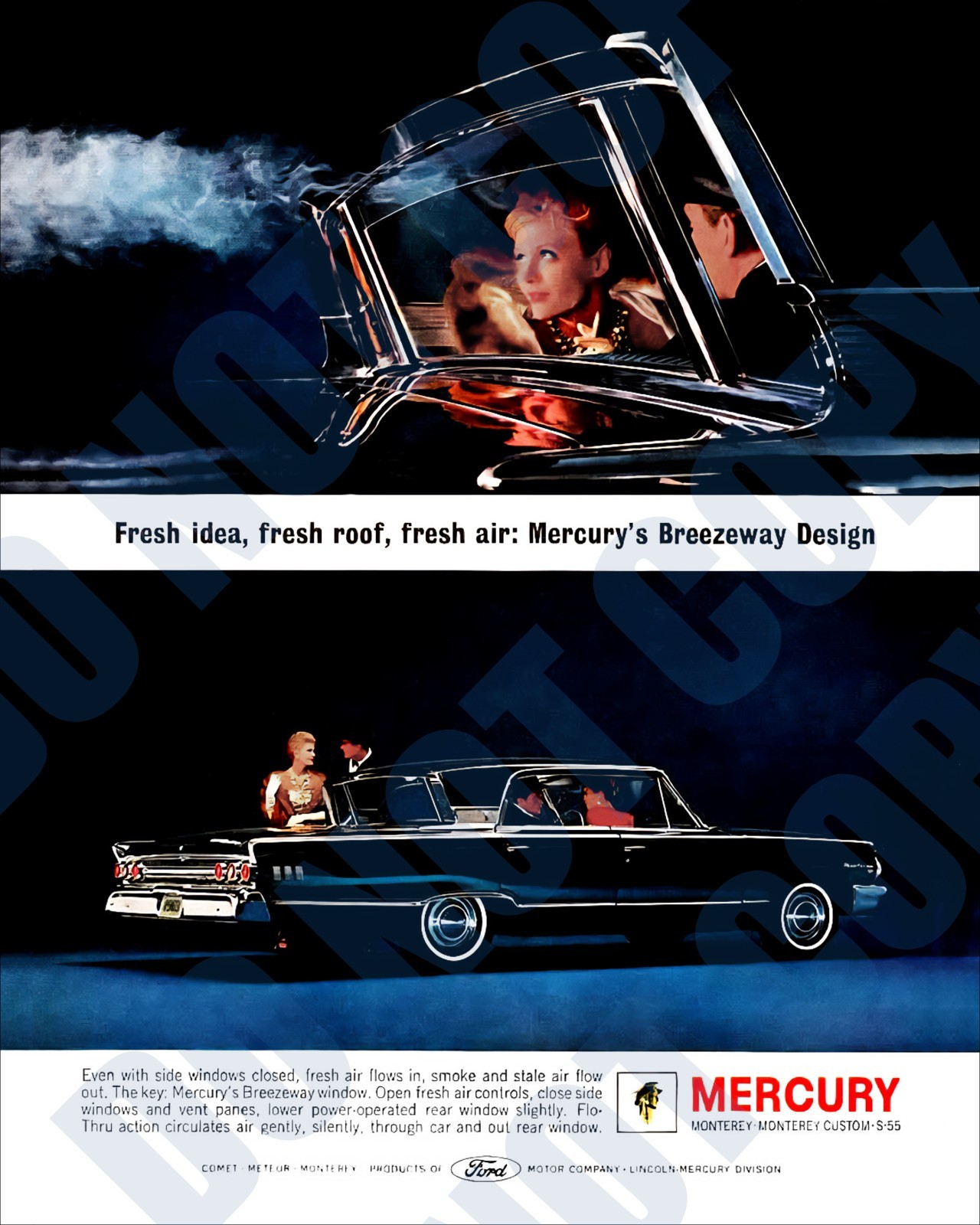 1963 Ford Mercury Monterey Custom S-55 Breezeway Magazine Ad Repro 8x10 Photo