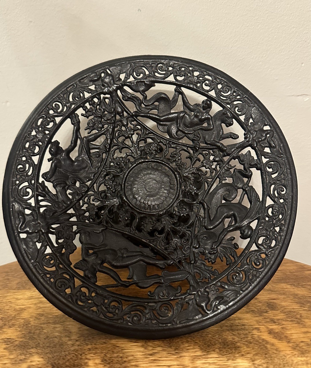  Vintage Robert Emig Cast Iron Compote Dish Greek Gods Mythology Neptune Pan USA