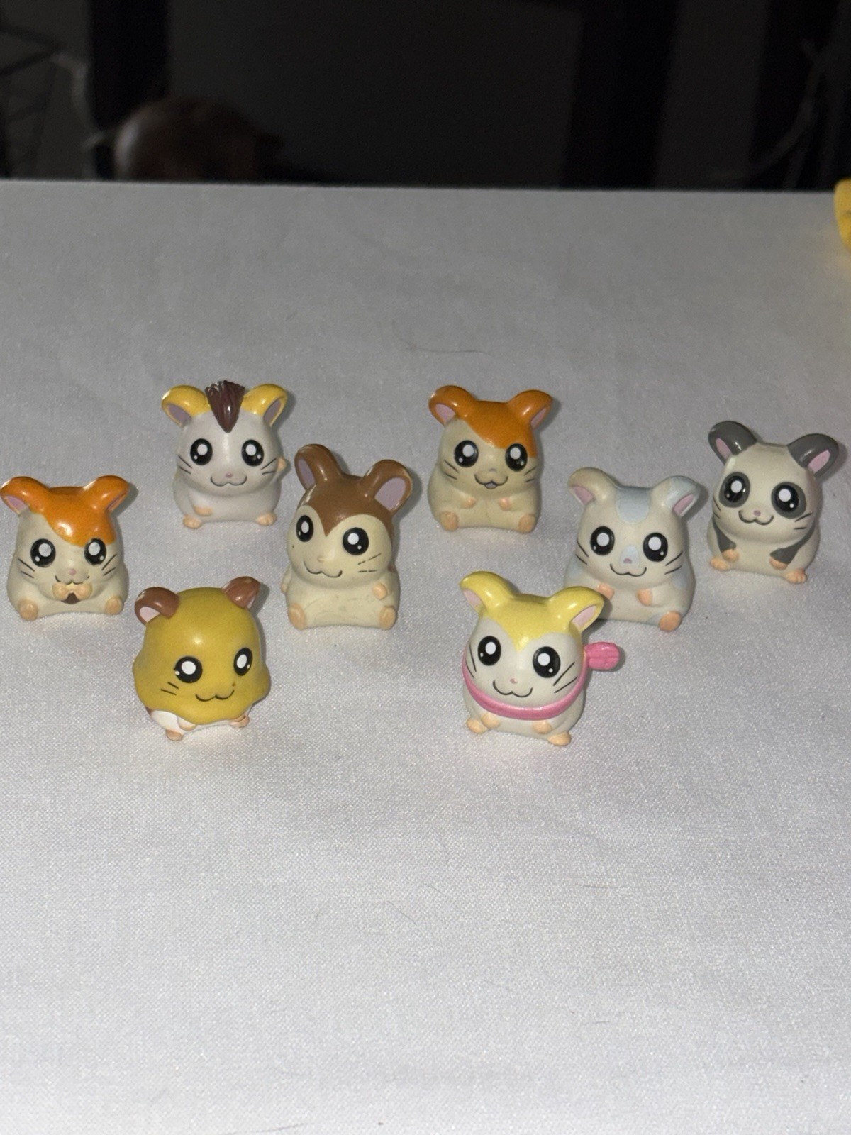 Vintage Hamtaro Hamster 6 Pencil Toppers & 2 Epoch Figures