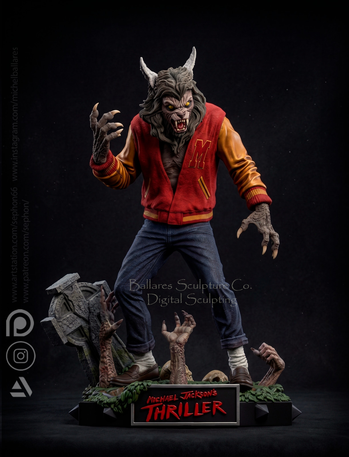 1:6 Thriller Werewolf Michael Jackson Fan Art UNPAINTED High Quality Garage Kit