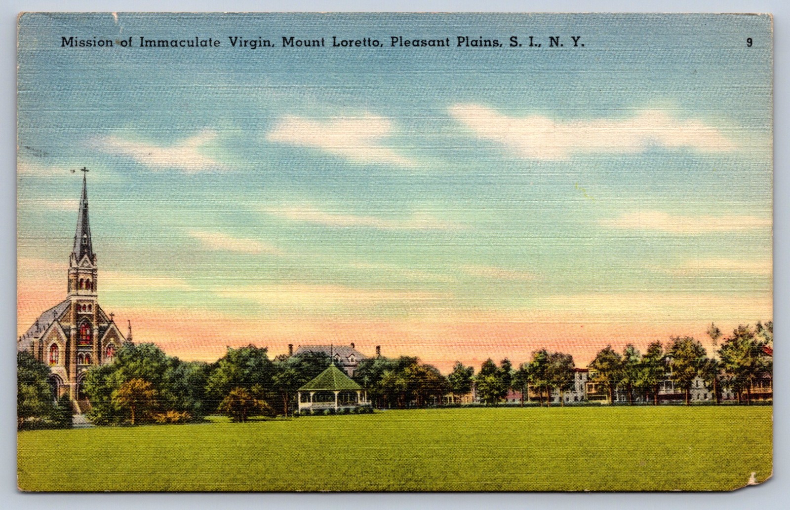 Mission of Immaculate Virgin Mount Loretto Pleasant Plains S I New York Postcard