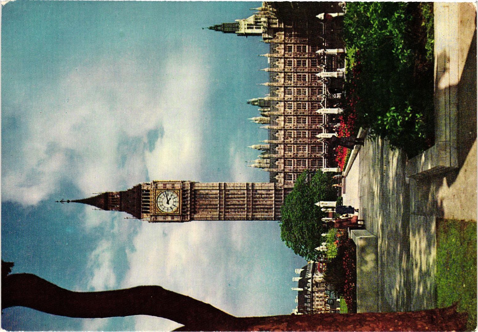 Vintage Postcard 4x6- Big Ben, Parliament Square, London