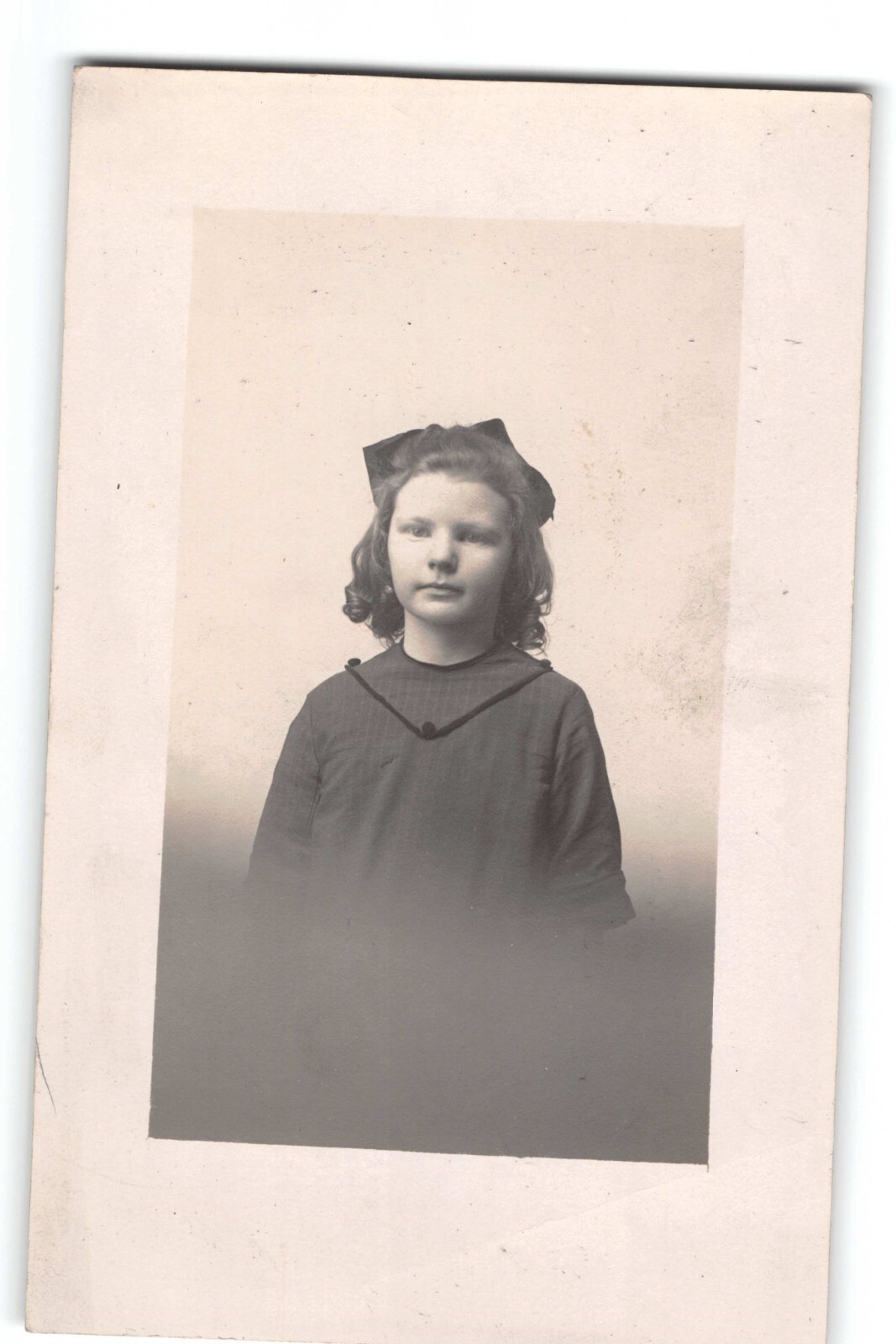 RPPC Portrait of Young Girl, Bow in Hair, Early 1900s, AZO Stamp Box RPPC Portrait of Young Girl, Bow in Hair, Early 1900s, AZO Stamp Box