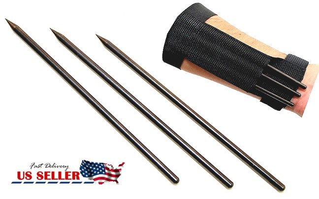 NINJA ASSASSIN QUILLS Spikes Armband Set Nails Darts New Wrist Throwing STEALTHY
