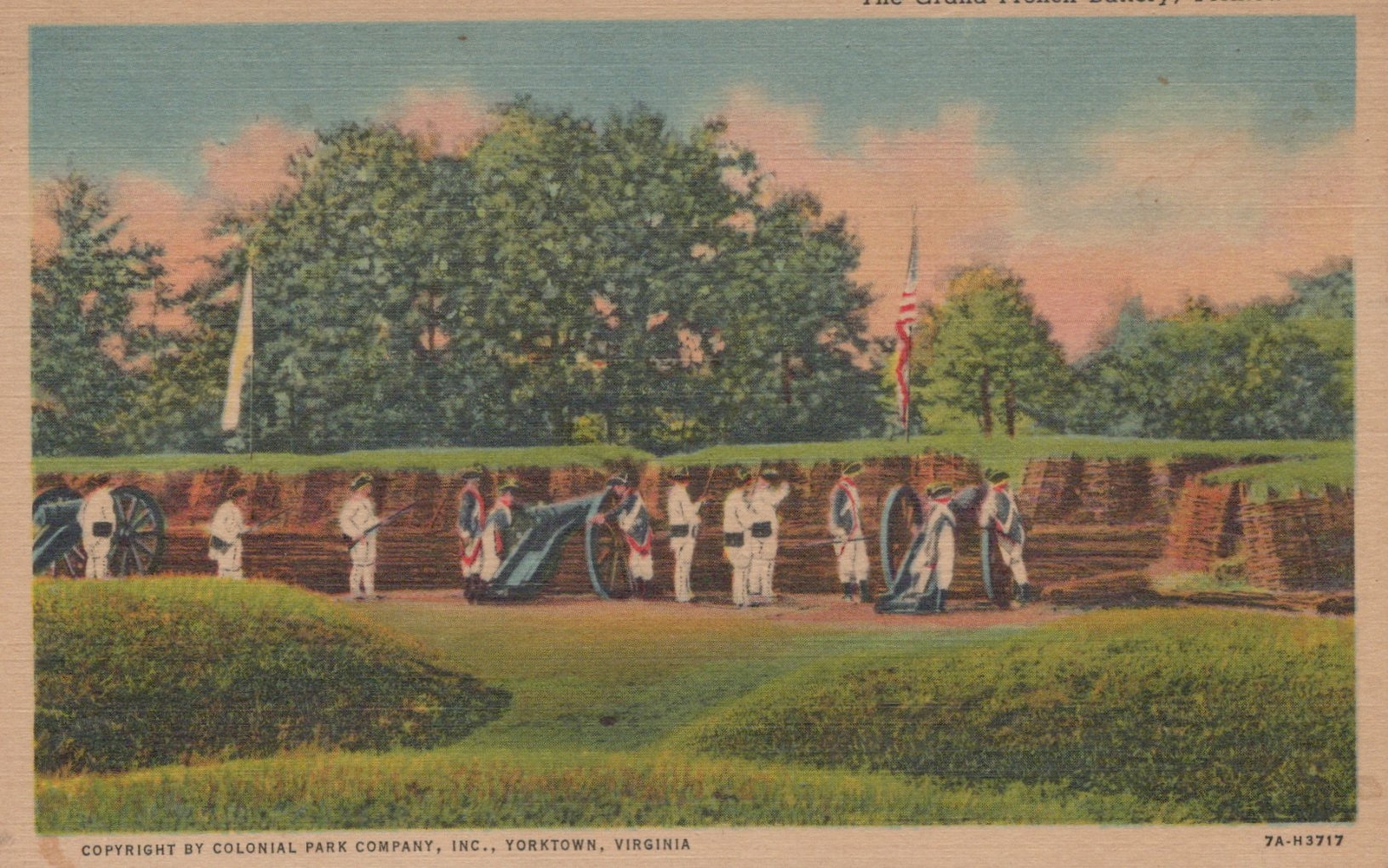 Postcard The Grand French Battery Yorktown VA Virginia 