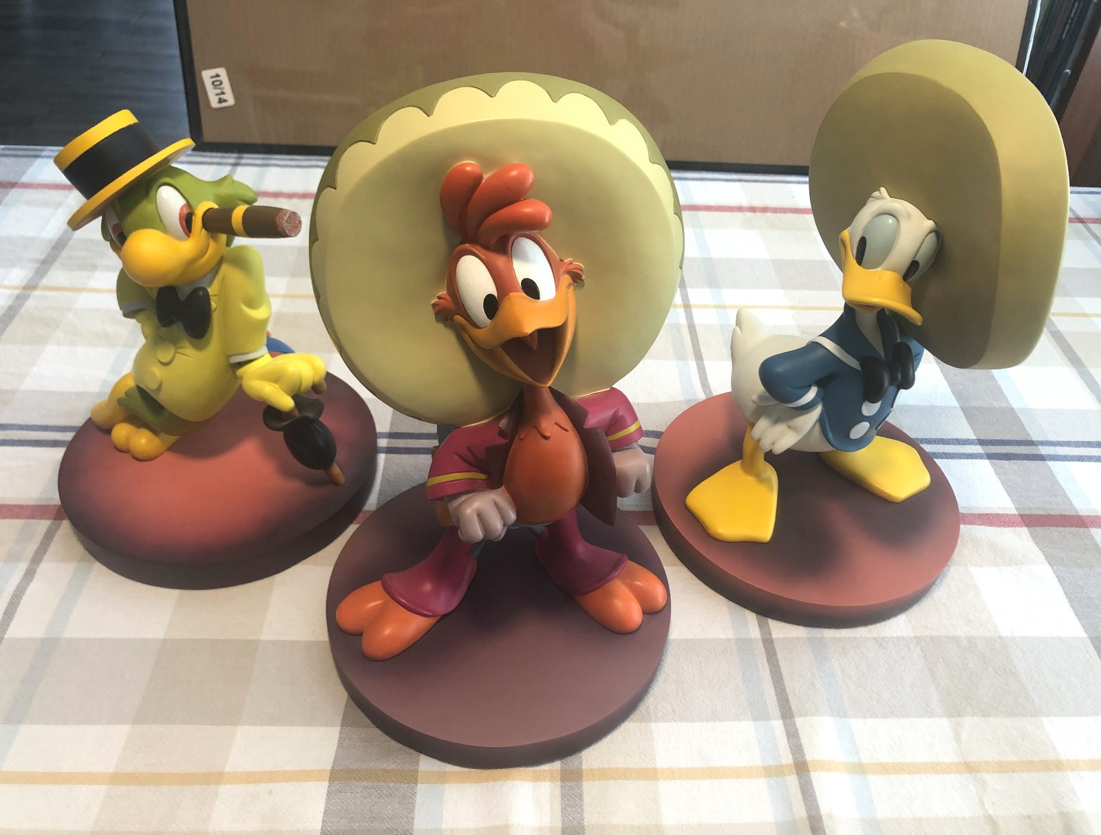 DISNEY\'S THE THREE CABALLEROS SET OF 3 CHARACTER STATUES in PERFECT CONDITION